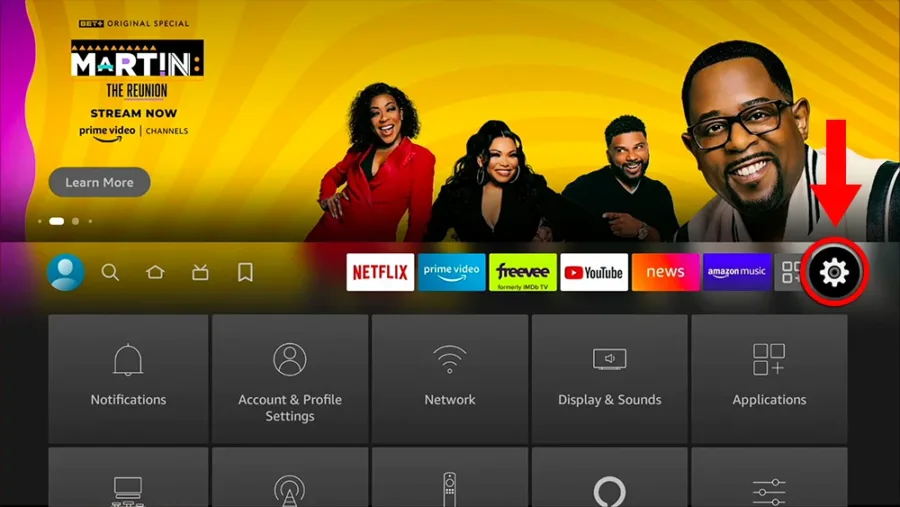 Firestick instellingenmenu openen