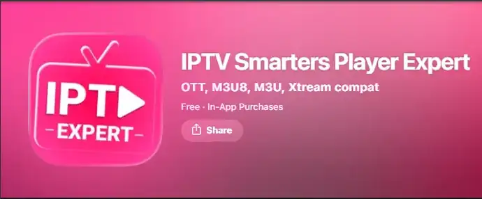 IPTV Smarters Player Expert in de Apple App Store: gratis app met in-app aankopen