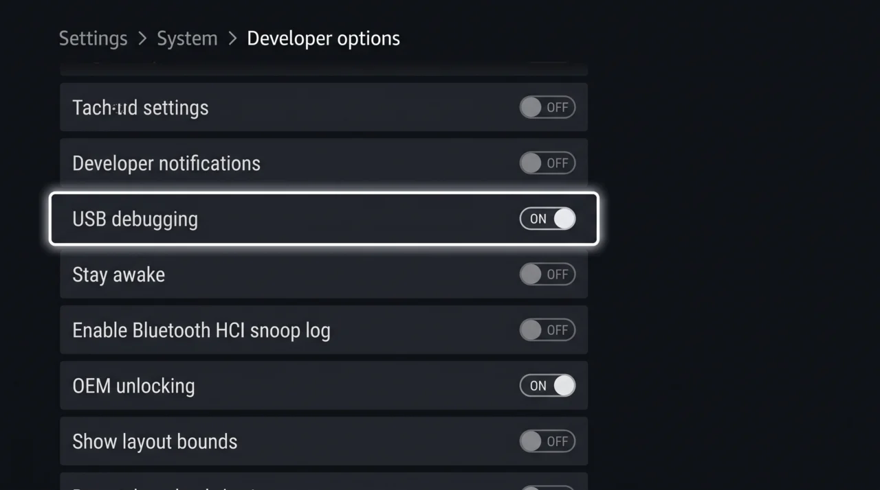 Ontwikkelaarsopties openen op de Fire TV Stick