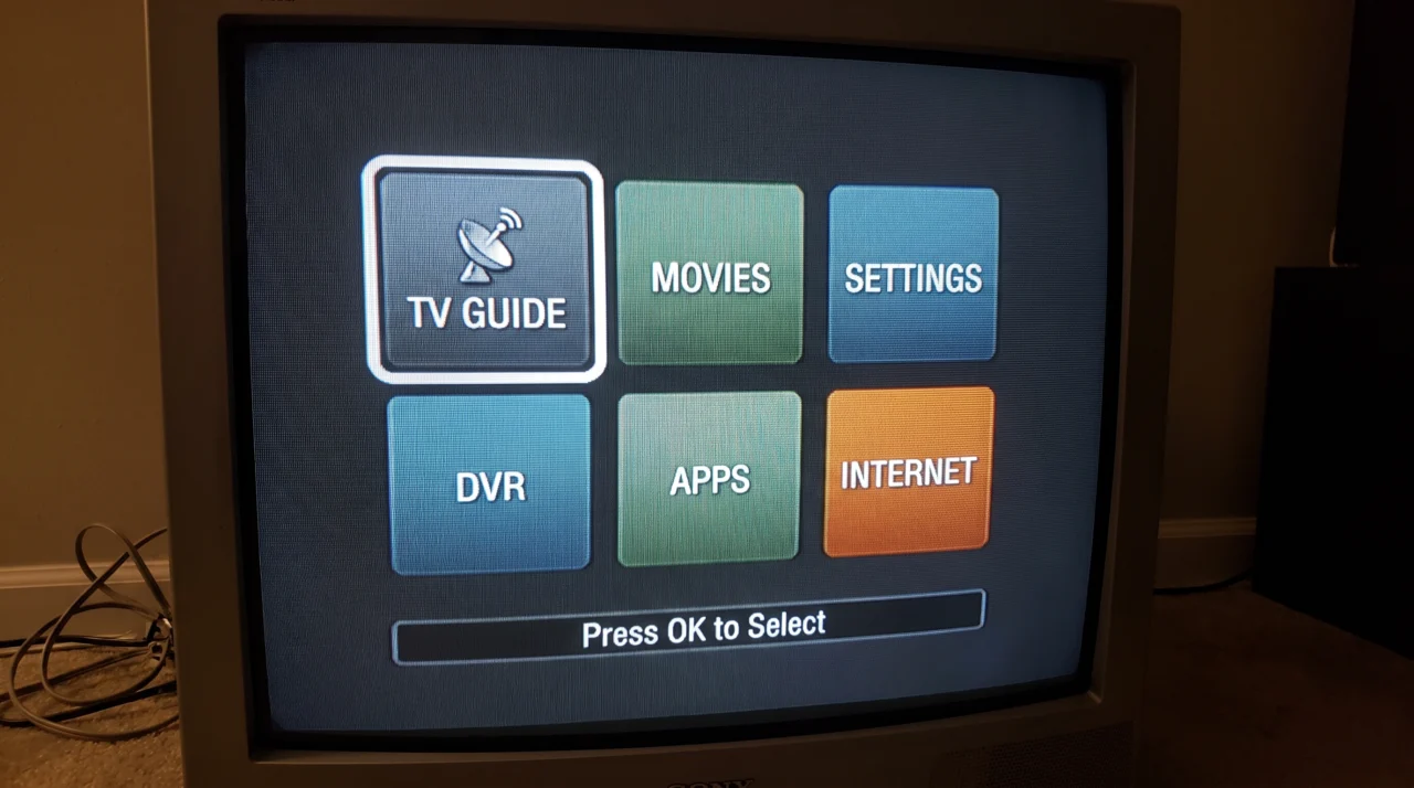 TVIP 410: Settings openen in het hoofdmenu