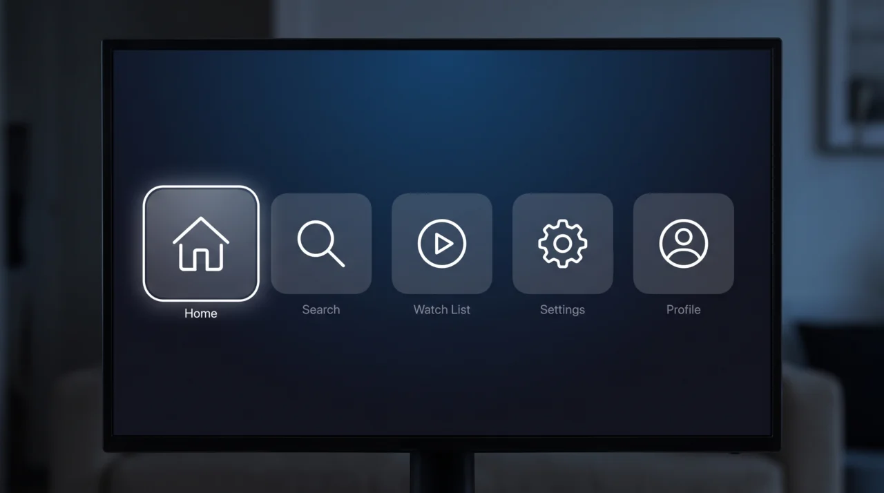 TVIP 615: Settings en TV openen in het hoofdmenu